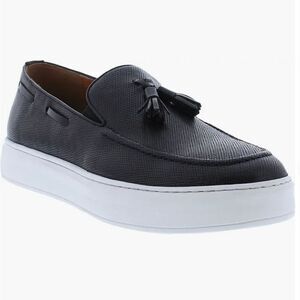 New Zanzara Somers Tassel Loafer (Men) hand-finished leather black 9.5 tassels